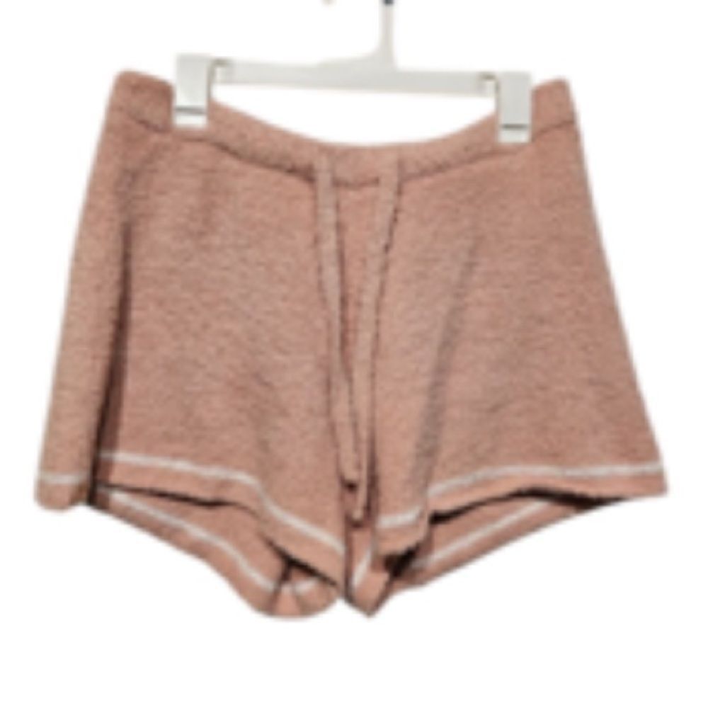 Barefoot Dreams Sleep Shorts Extra Small Womens Pink CozyChic Fleece High Rise
